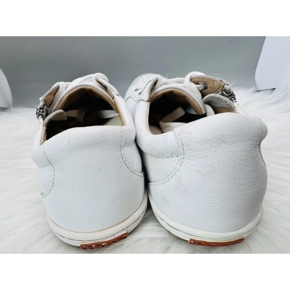 Taos Footwear Zipster Shoe Women's Sz 7.5 White Comfort Sneakers leather Classic